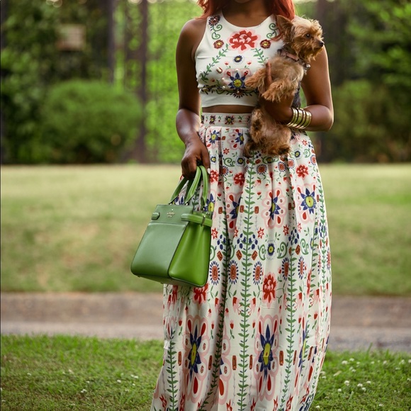 Two Piece High waist Maxi Skirt Set - Picture 2 of 3